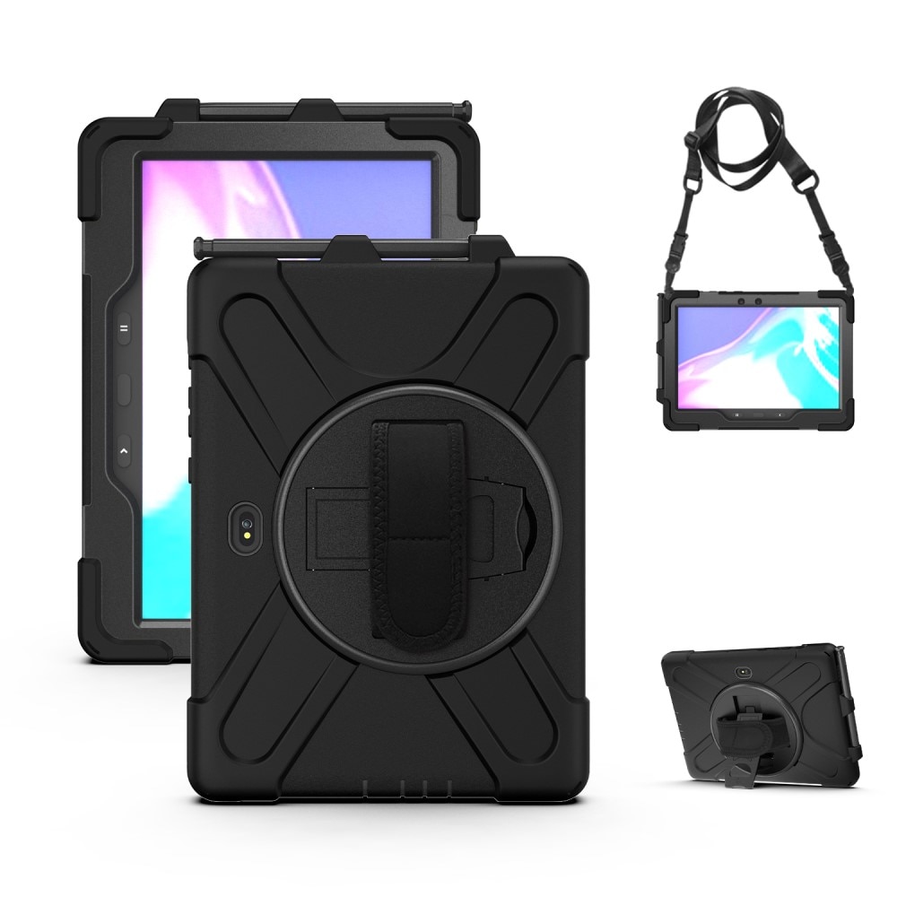 Coque hybride antichoc avec bandoulière Samsung Galaxy Tab Active4 Pro, noir