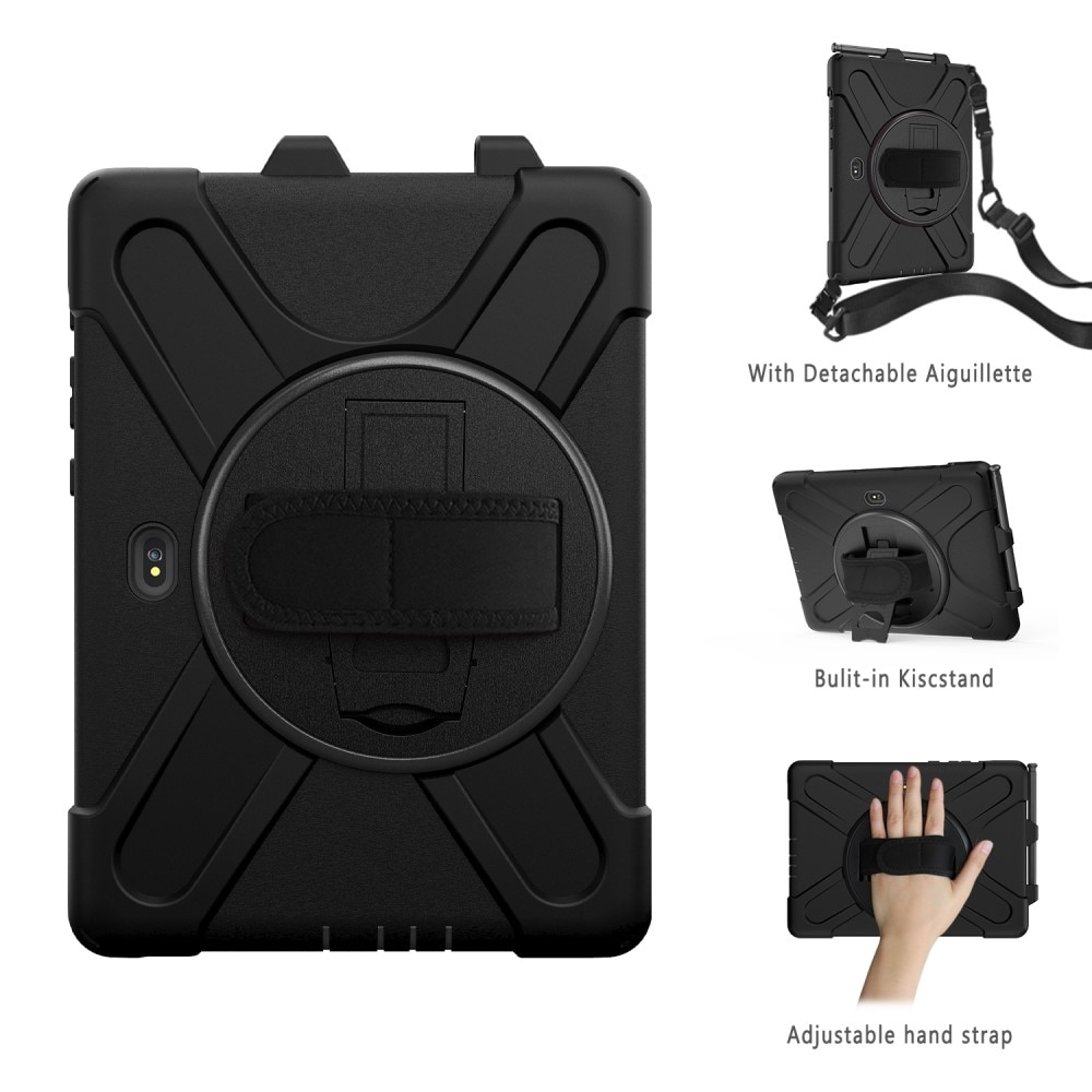 Coque hybride antichoc avec bandoulière Samsung Galaxy Tab Active4 Pro, noir