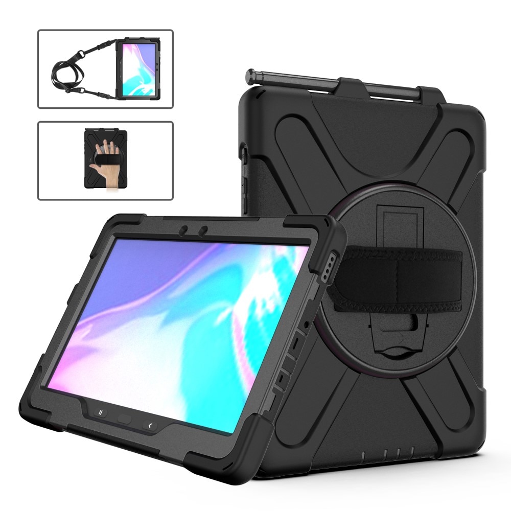 Coque hybride antichoc avec bandoulière Samsung Galaxy Tab Active4 Pro, noir