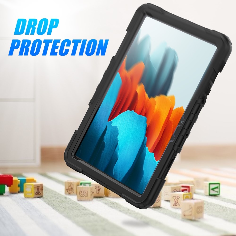 Full Protection Coque hybride antichoc avec bandoulière Samsung Galaxy Tab S7/S8 11.0 Noir