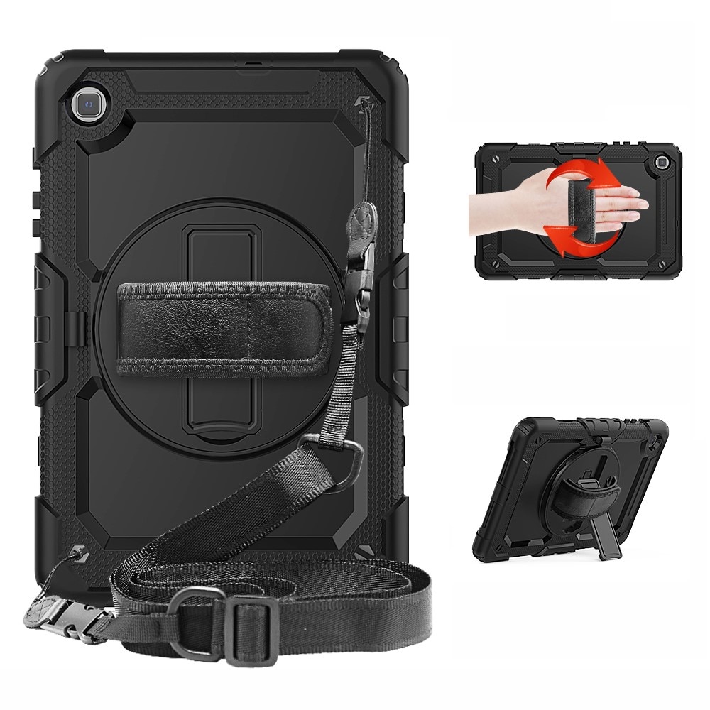 Full Protection Coque hybride antichoc avec bandoulière Samsung Galaxy Tab S6 Lite 10.4, noir