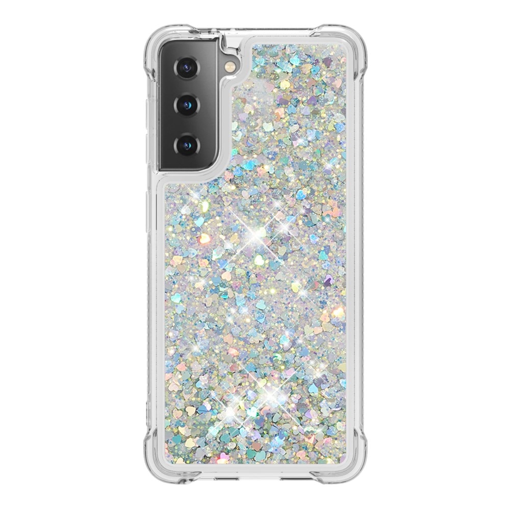Coque Glitter Powder TPU Samsung Galaxy S21 Argent