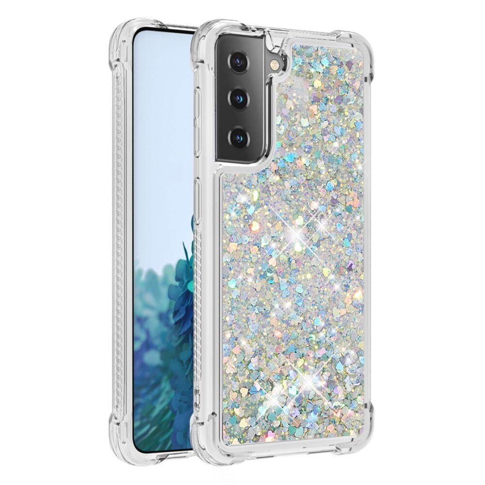 Coque Glitter Powder TPU Samsung Galaxy S21 Argent