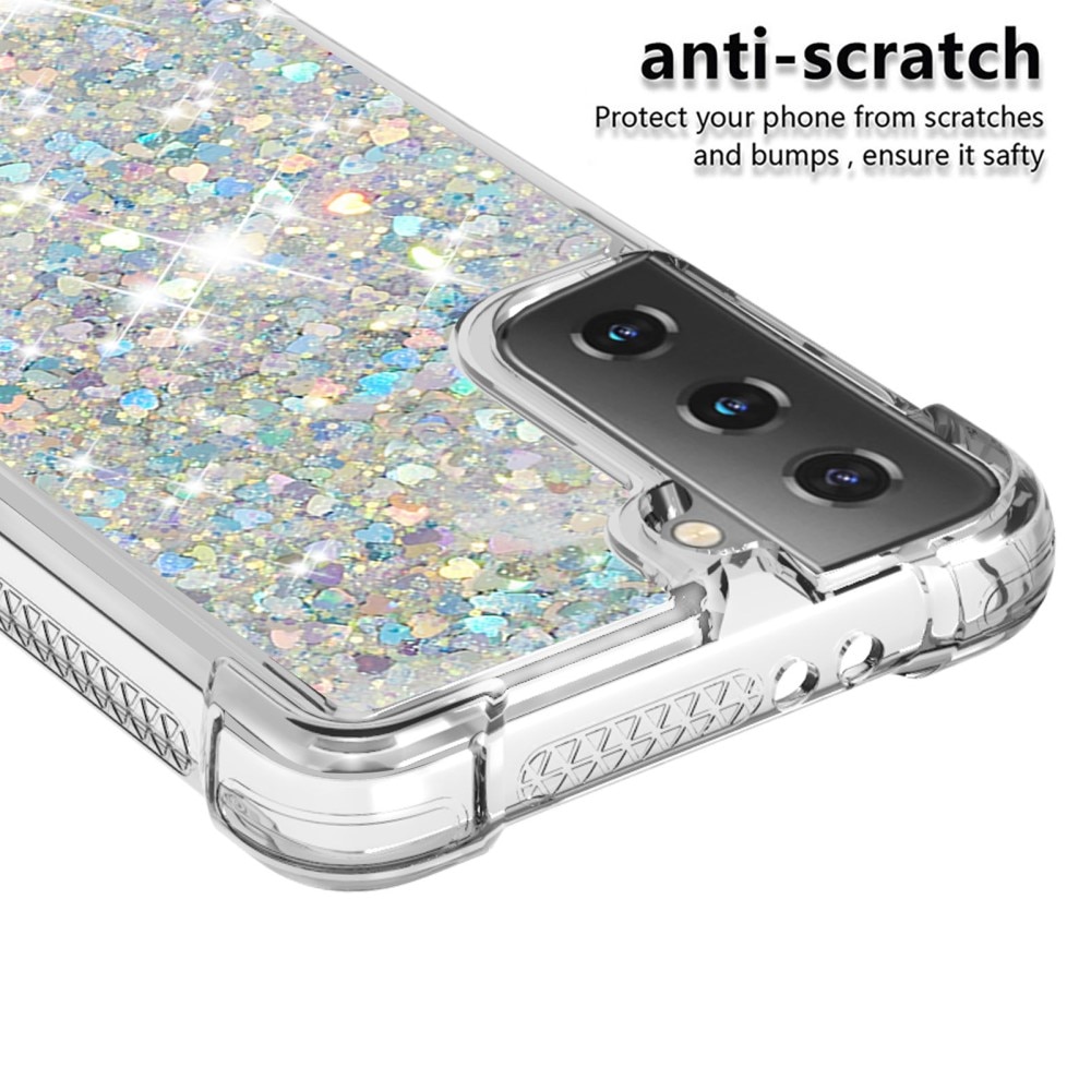 Coque Glitter Powder TPU Samsung Galaxy S21 Argent