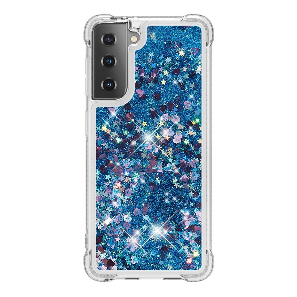 Coque Glitter Powder TPU Samsung Galaxy S21 Bleu