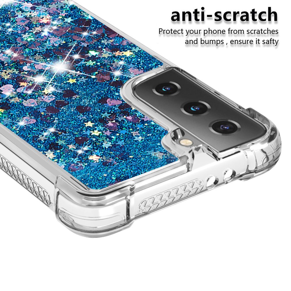 Coque Glitter Powder TPU Samsung Galaxy S21 Bleu