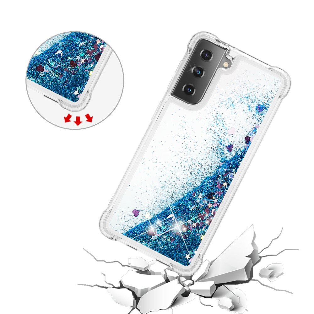 Coque Glitter Powder TPU Samsung Galaxy S21 Bleu