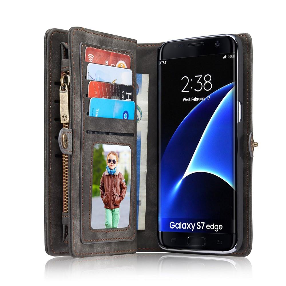 Étui portefeuille multi-cartes Samsung Galaxy S7 Edge, Gris