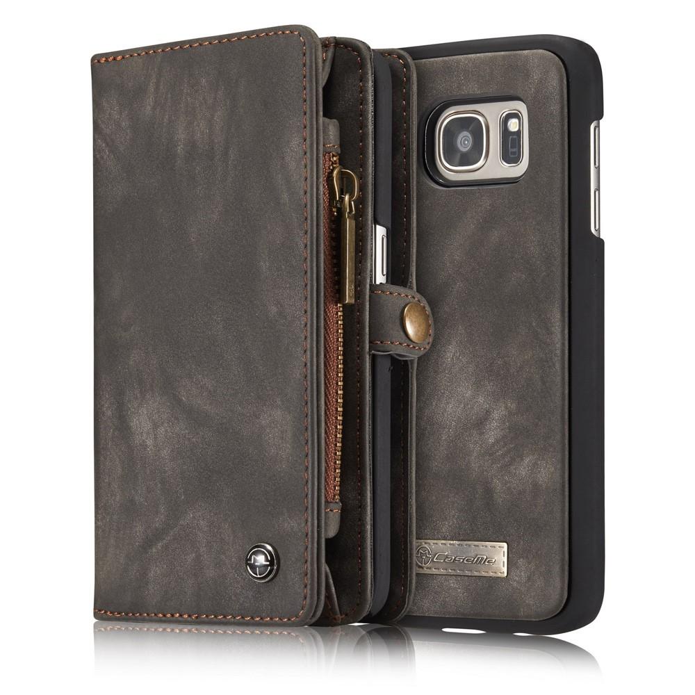 Étui portefeuille multi-cartes Samsung Galaxy S7 Edge, Gris