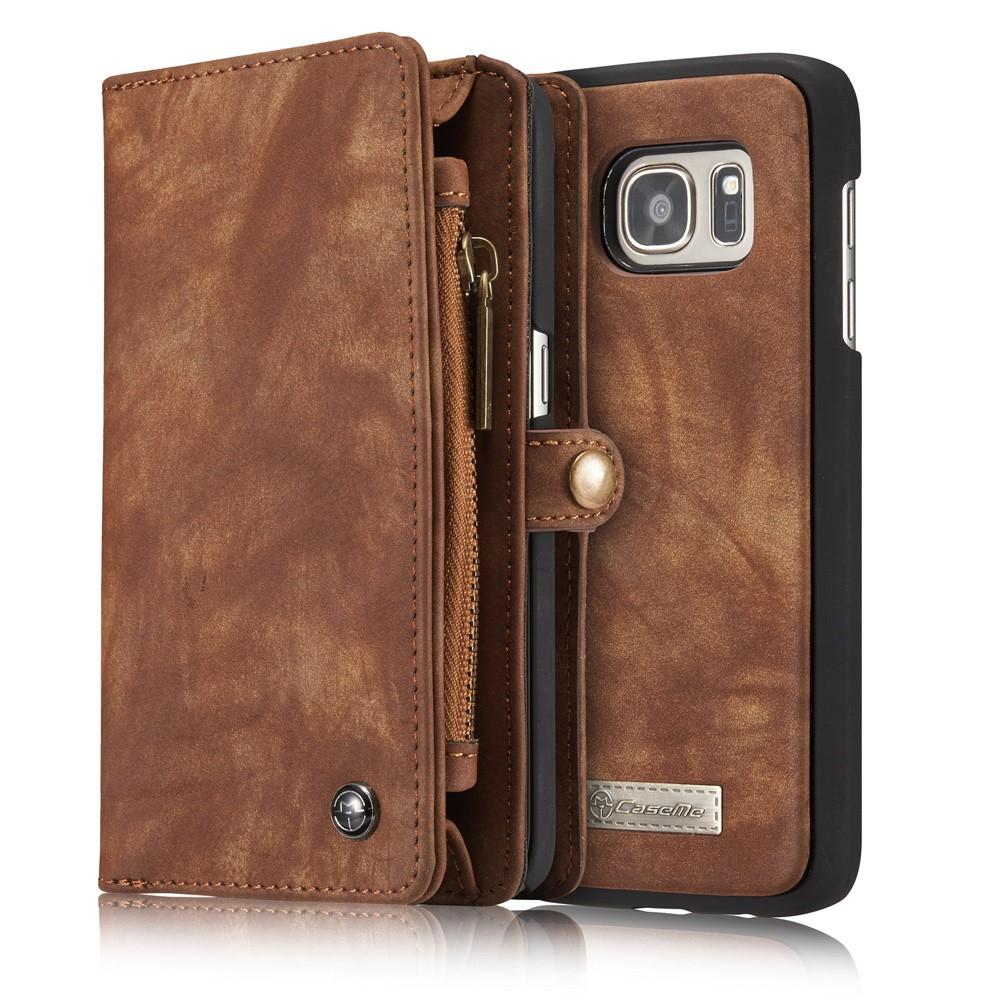 Étui portefeuille multi-cartes Samsung Galaxy S7 Edge, Marron