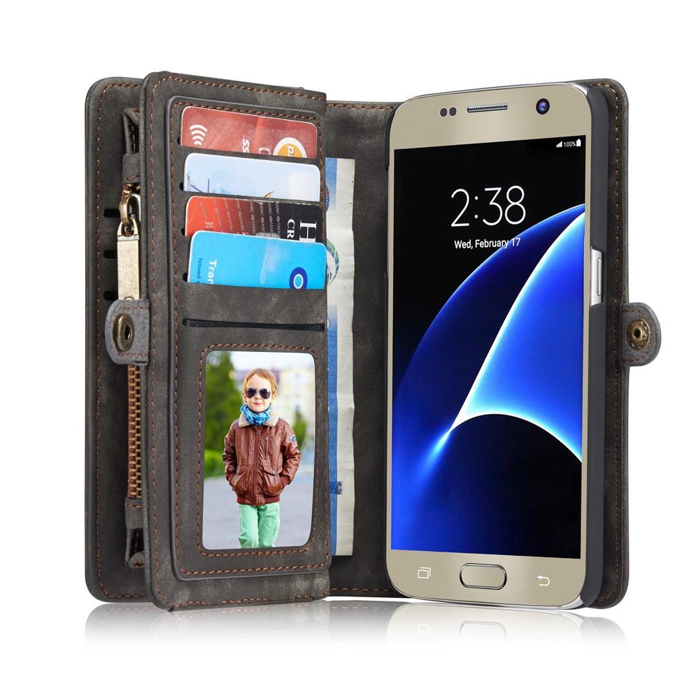 Étui portefeuille multi-cartes Samsung Galaxy S7 Gris
