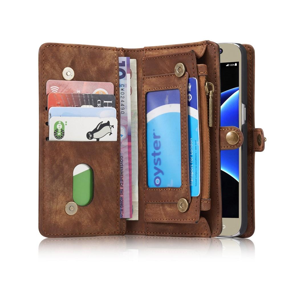 Étui portefeuille multi-cartes Samsung Galaxy S7, Marron