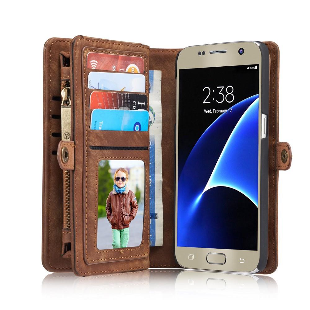 Étui portefeuille multi-cartes Samsung Galaxy S7, Marron