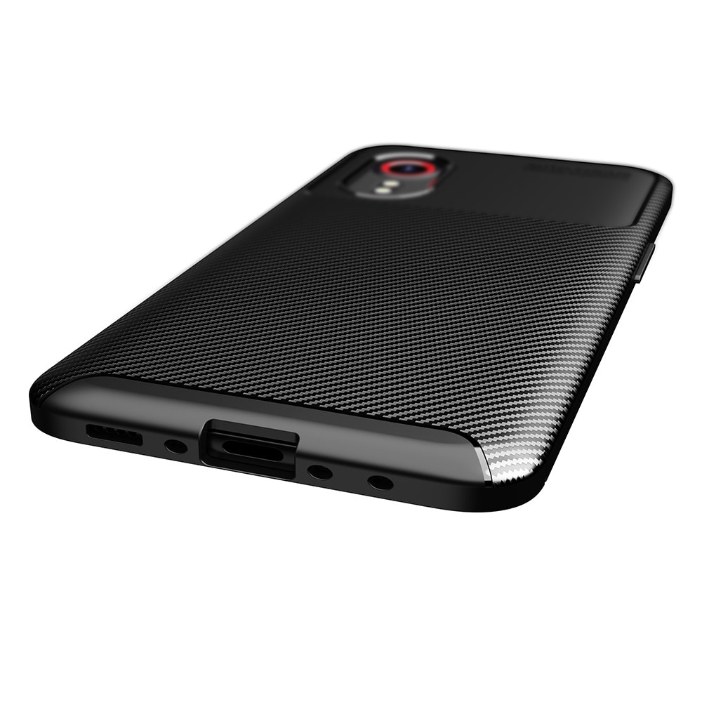 Coque TPU Fibre de Carbone  Samsung Galaxy Xcover 5, noir