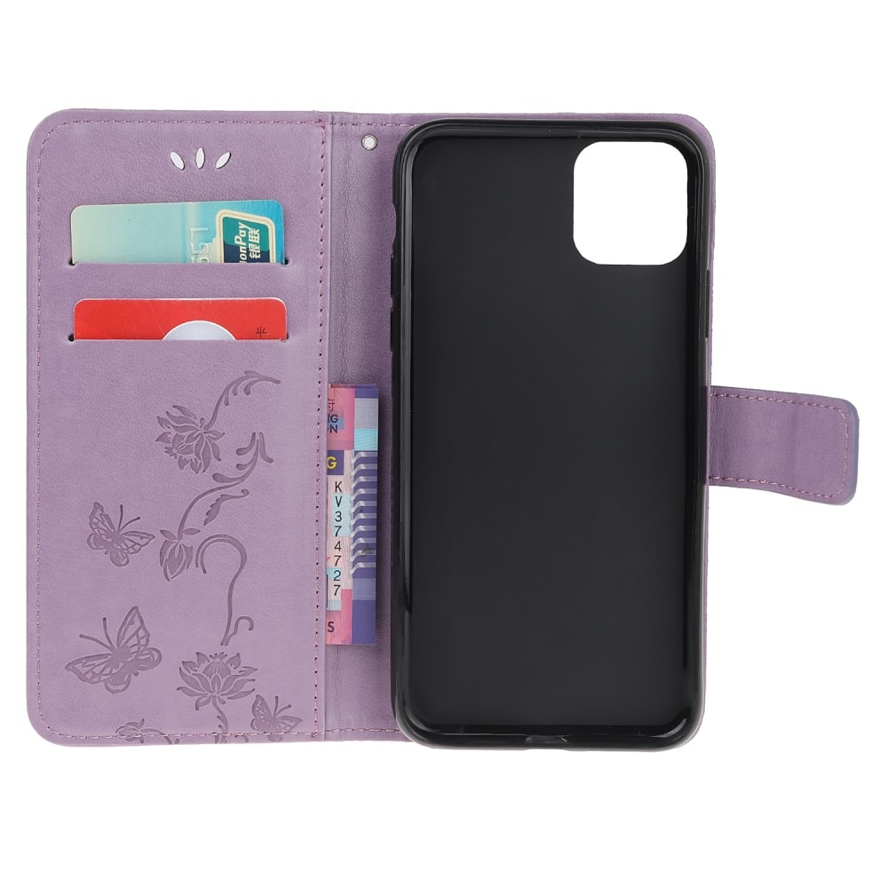 Étui en cuir à papillons pour Samsung Galaxy A22 5G, Violet