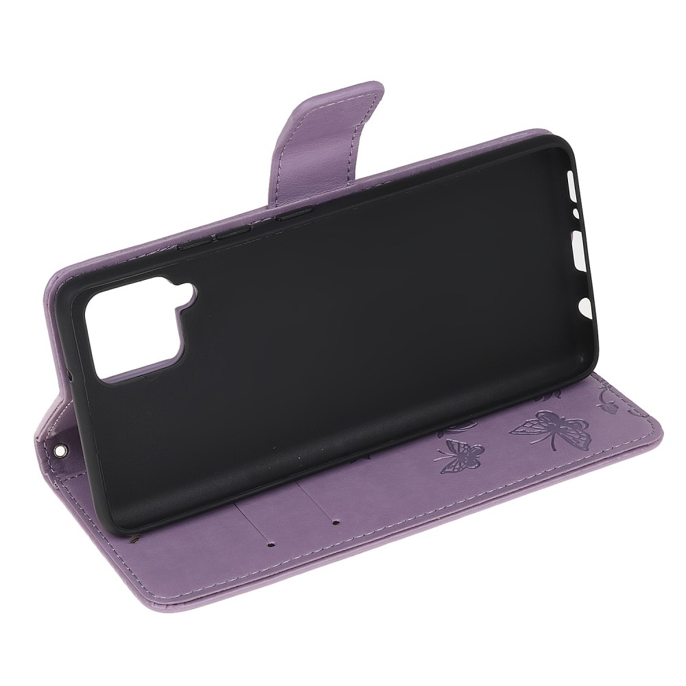 Étui en cuir à papillons pour Samsung Galaxy A22 4G, Violet