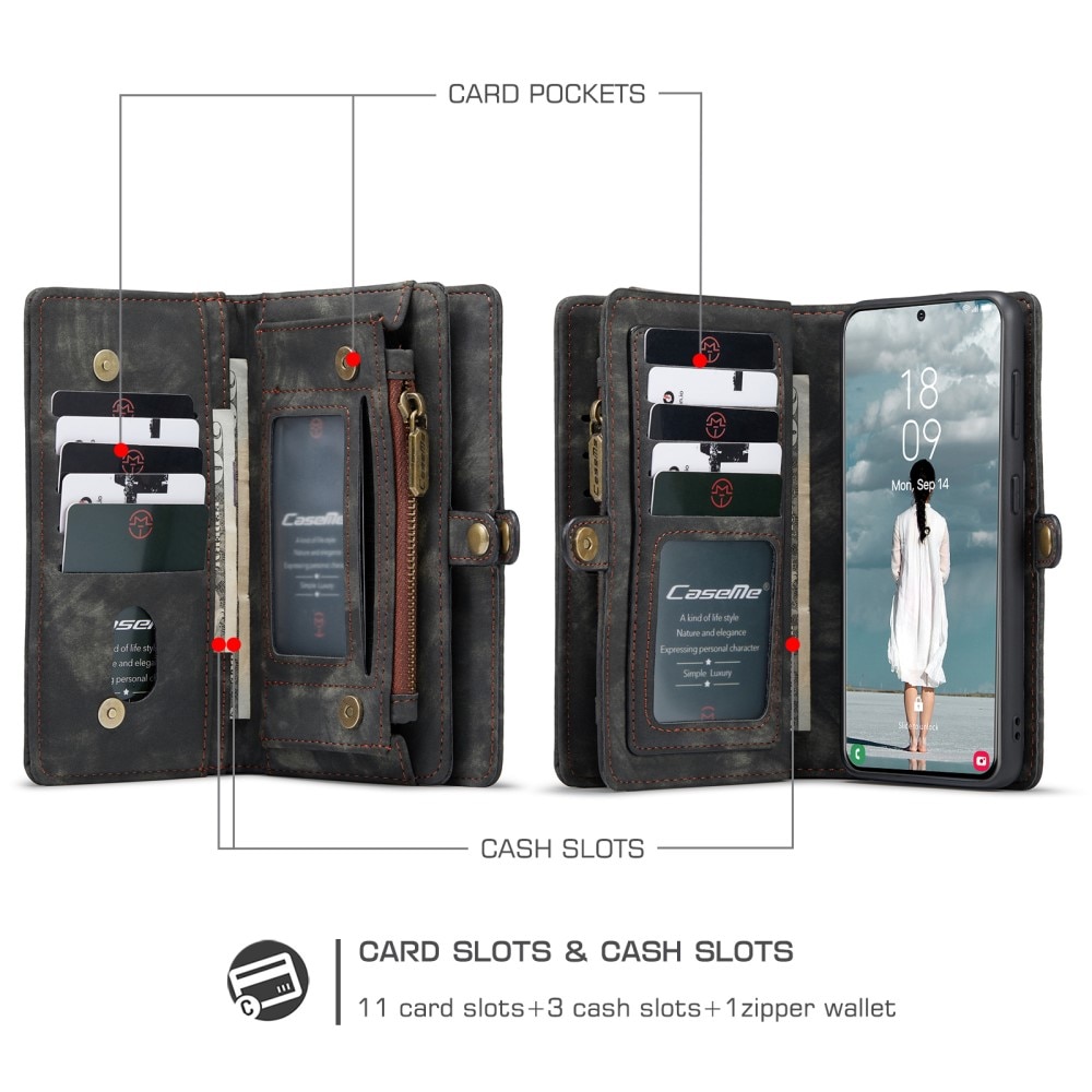 Étui portefeuille multi-cartes Samsung Galaxy S21 FE, Gris