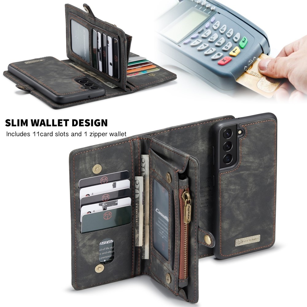 Étui portefeuille multi-cartes Samsung Galaxy S21 FE, Gris