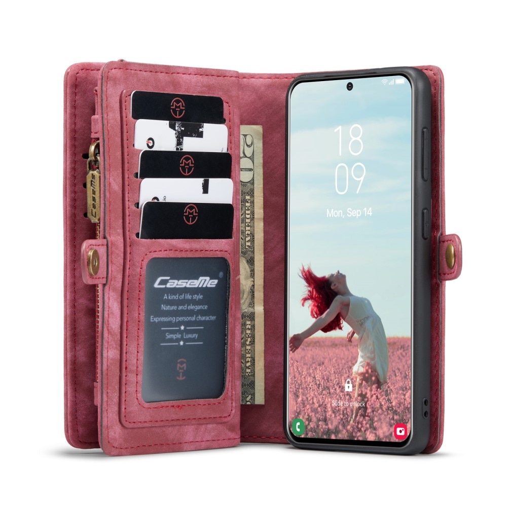 Étui portefeuille multi-cartes Samsung Galaxy S21 FE Rouge
