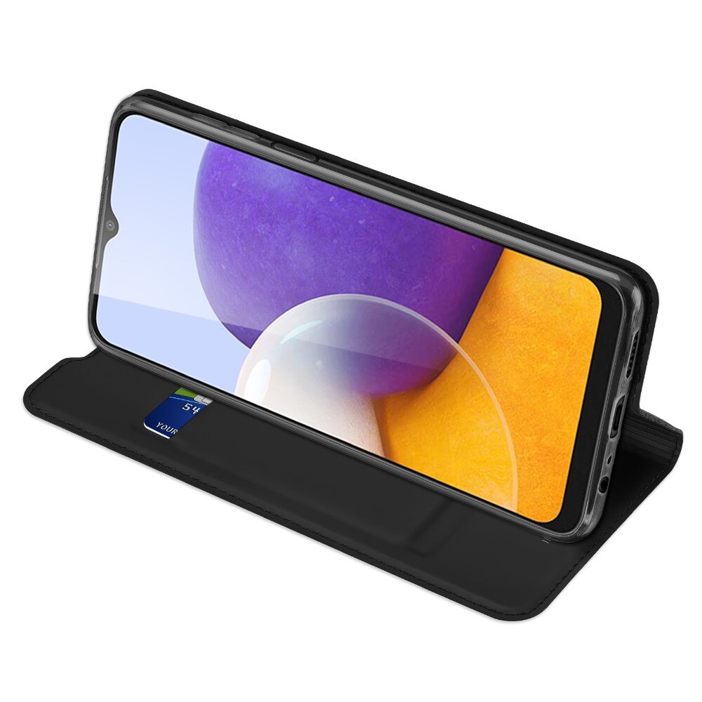 Étui portefeuille Skin Pro Series Samsung Galaxy A22 5G, Noir