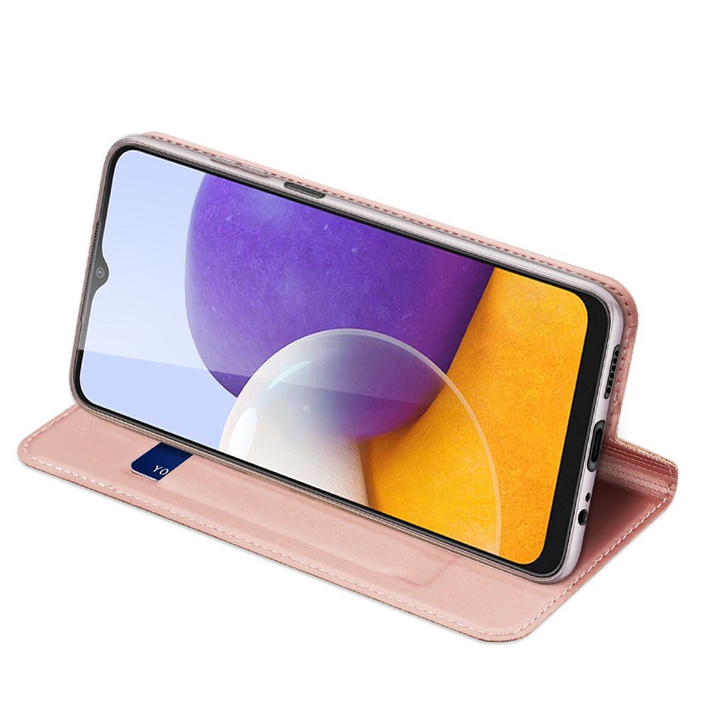 Étui portefeuille Skin Pro Series Samsung Galaxy A22 5G Rose Gold