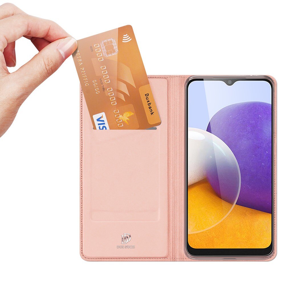 Étui portefeuille Skin Pro Series Samsung Galaxy A22 5G Rose Gold