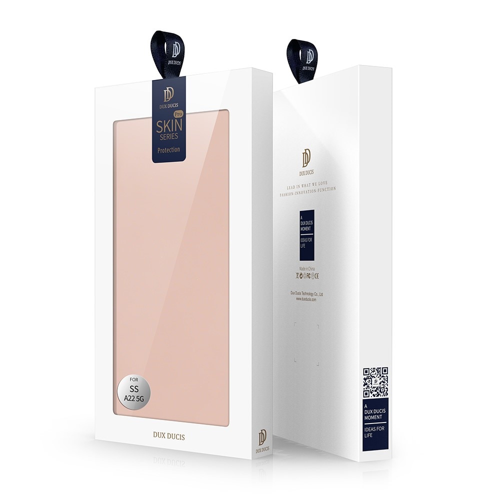 Étui portefeuille Skin Pro Series Samsung Galaxy A22 5G Rose Gold