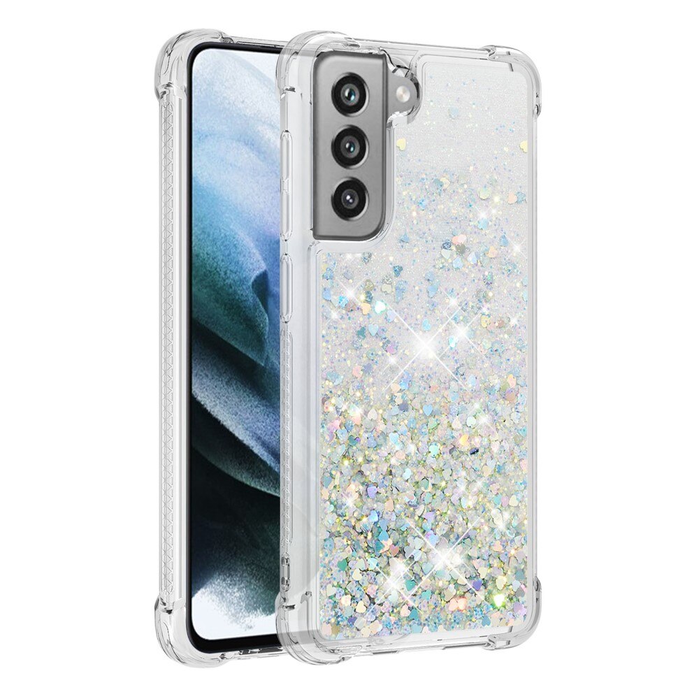 Coque Glitter Powder TPU Samsung Galaxy S21 FE Argent