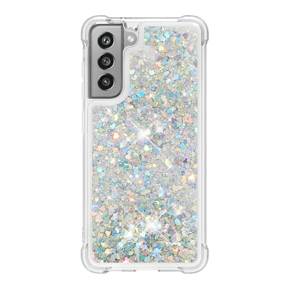 Coque Glitter Powder TPU Samsung Galaxy S21 FE Argent