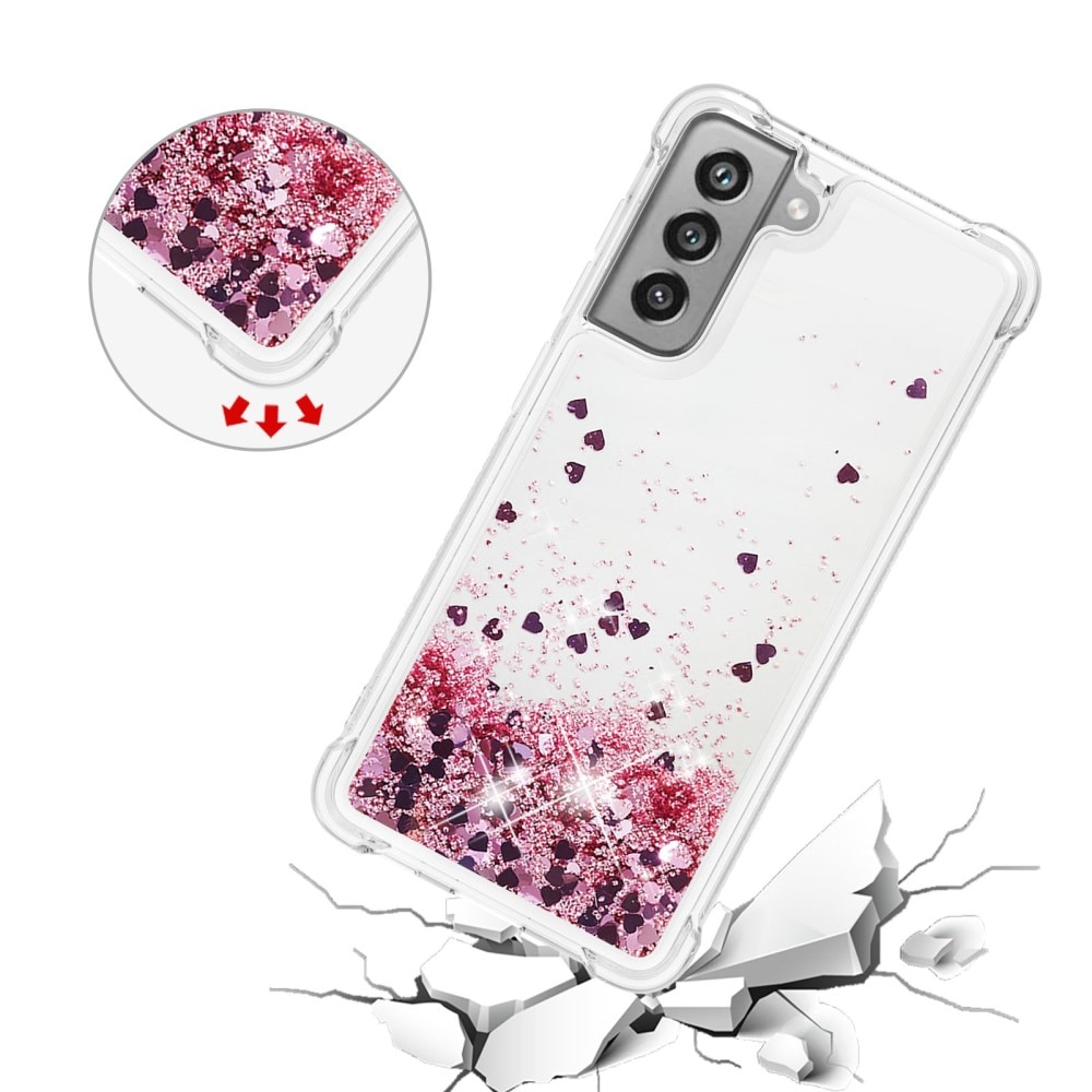 Coque Glitter Powder TPU Samsung Galaxy S21 FE, rose