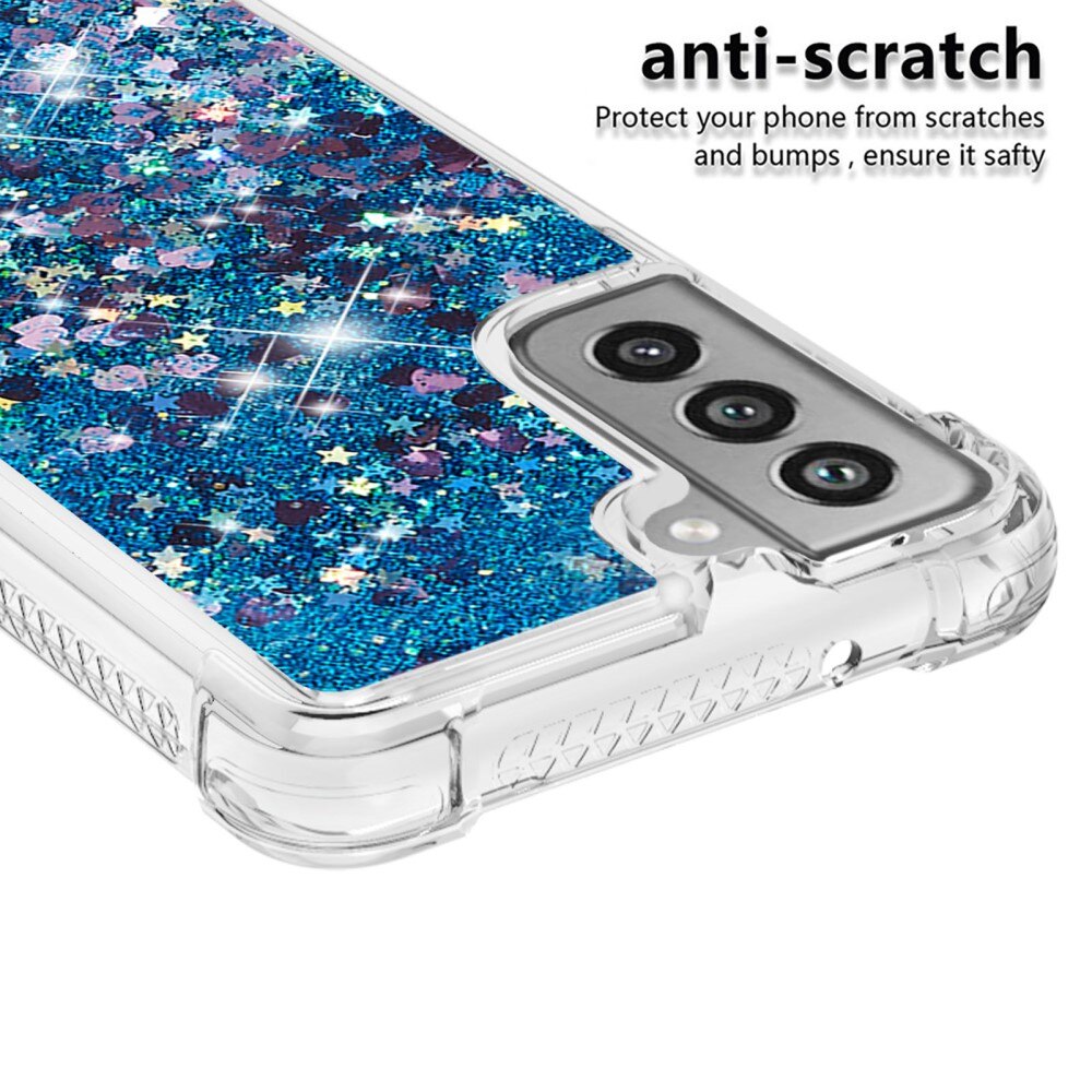 Coque Glitter Powder TPU Samsung Galaxy S21 FE Bleu