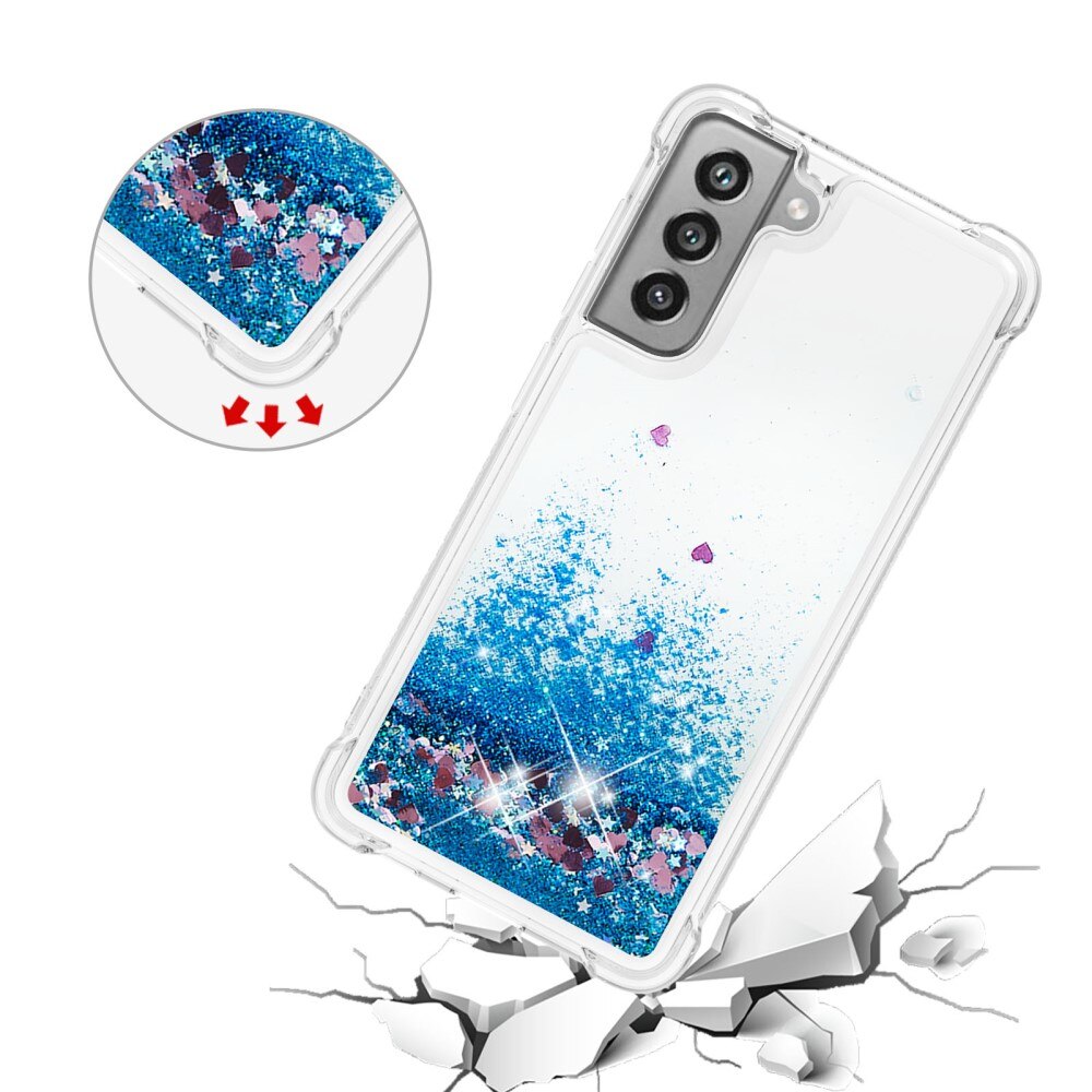 Coque Glitter Powder TPU Samsung Galaxy S21 FE Bleu