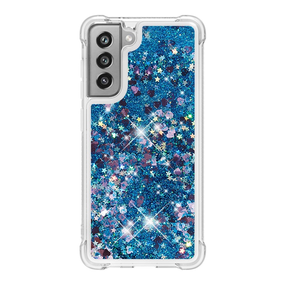 Coque Glitter Powder TPU Samsung Galaxy S21 FE Bleu