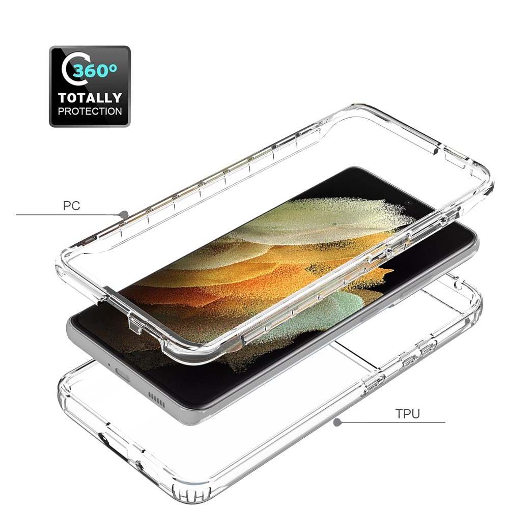 Coque de couverture complète Samsung Galaxy S21 Ultra, transparent