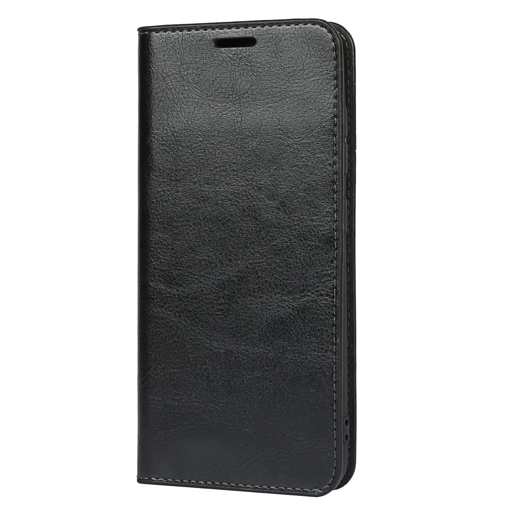Coque portefeuille en cuir Veritable Samsung Galaxy S21 FE, Noir
