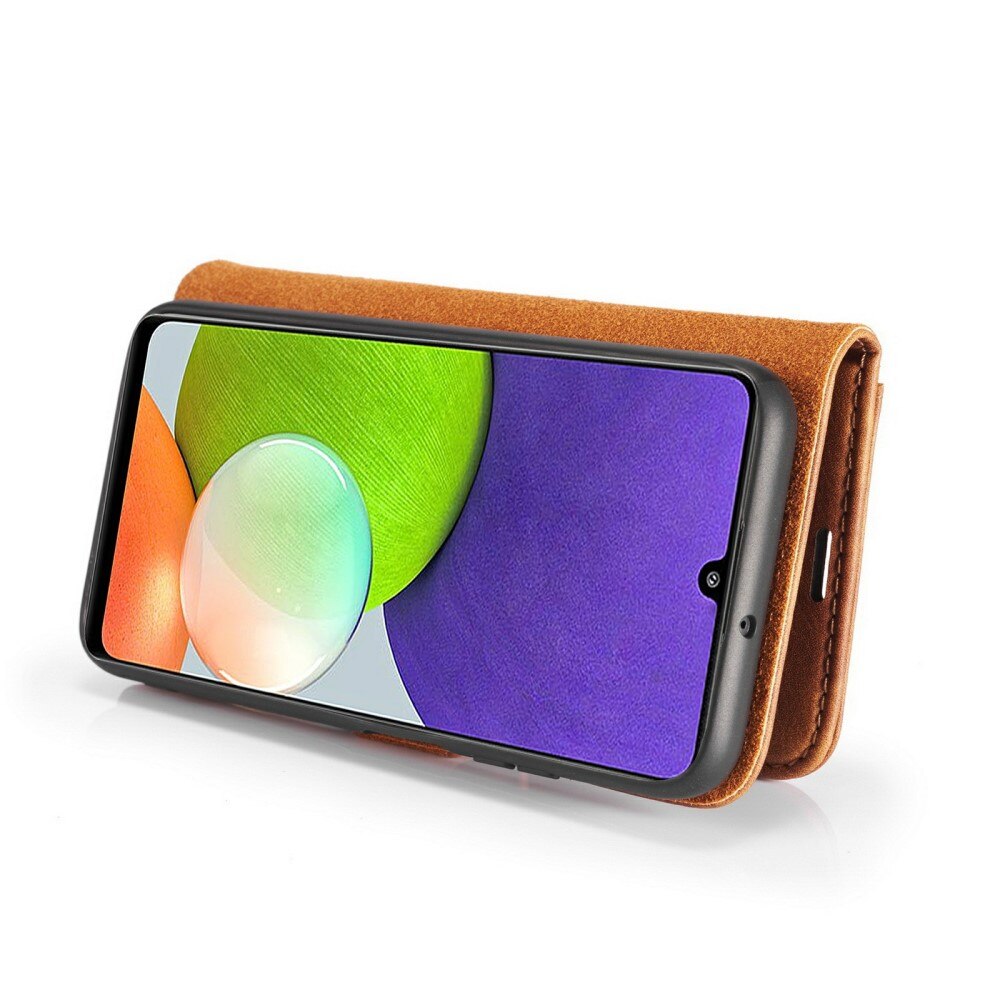 Étui portefeuille Magnet Wallet Samsung Galaxy A22 4G, Cognac