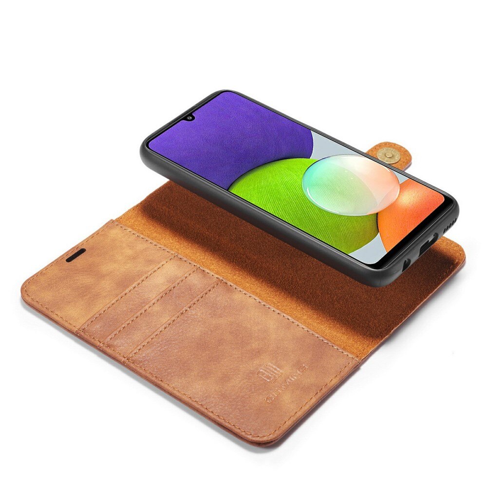 Étui portefeuille Magnet Wallet Samsung Galaxy A22 4G, Cognac