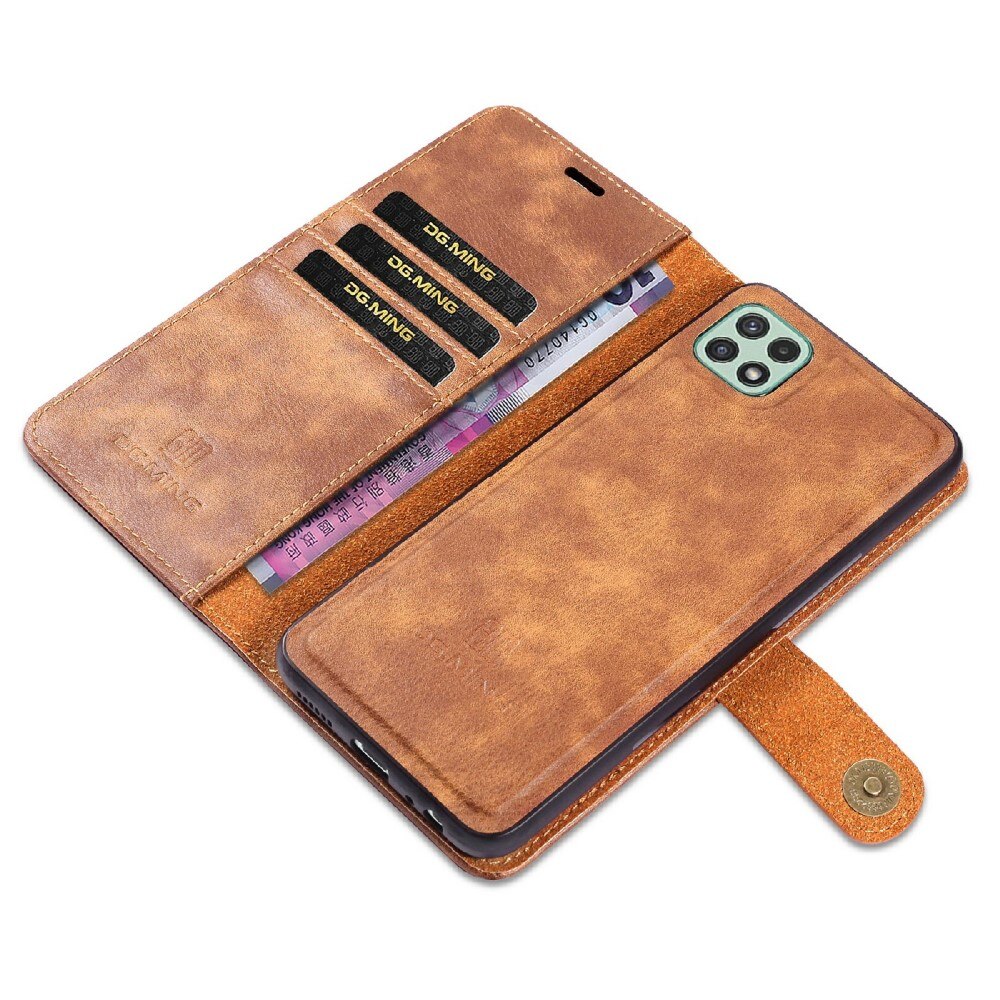 Étui portefeuille Magnet Wallet Samsung Galaxy A22 5G, Cognac