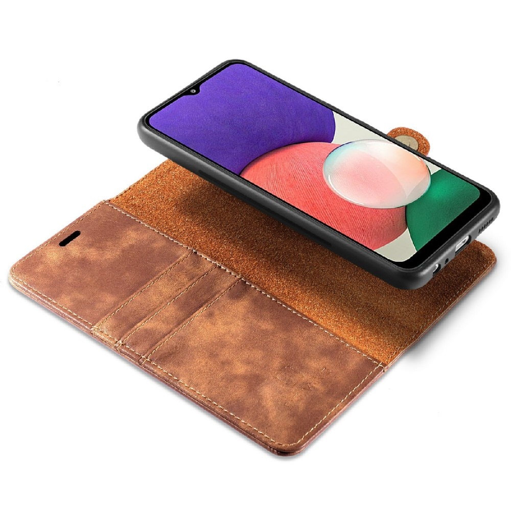 Étui portefeuille Magnet Wallet Samsung Galaxy A22 5G, Cognac