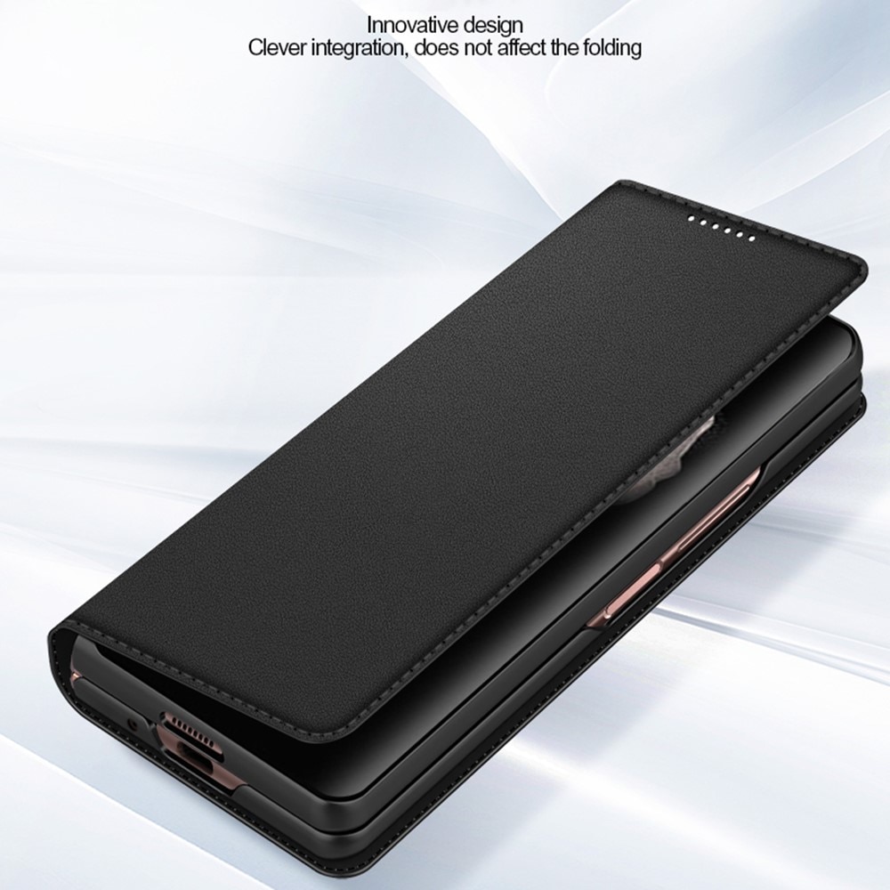 Étui en cuir veritable Samsung Galaxy Z Fold 3, Noir