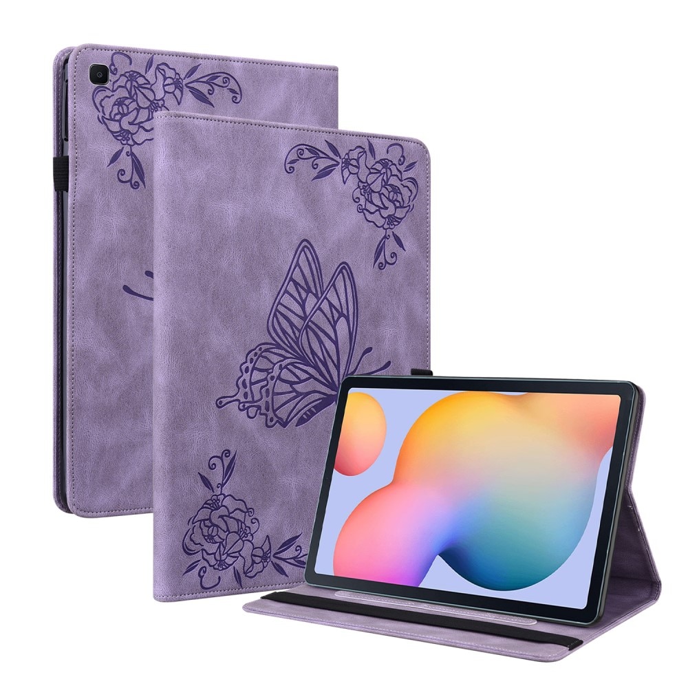 Étui en cuir avec papillons Samsung Galaxy Tab S6 Lite 10.4, violet