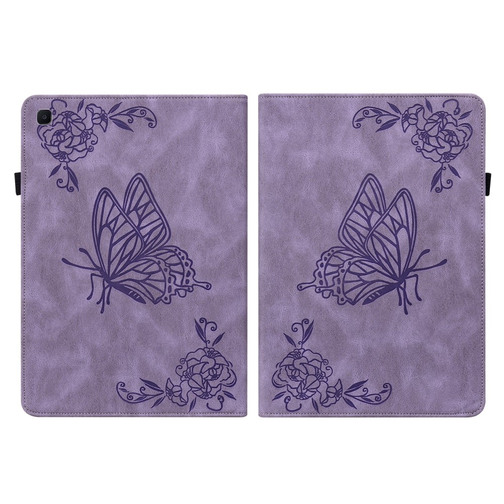 Étui en cuir avec papillons Samsung Galaxy Tab S6 Lite 10.4, violet