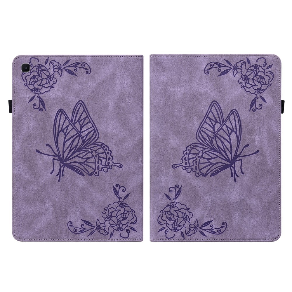 Étui en cuir avec papillons Samsung Galaxy Tab S6 Lite Violet