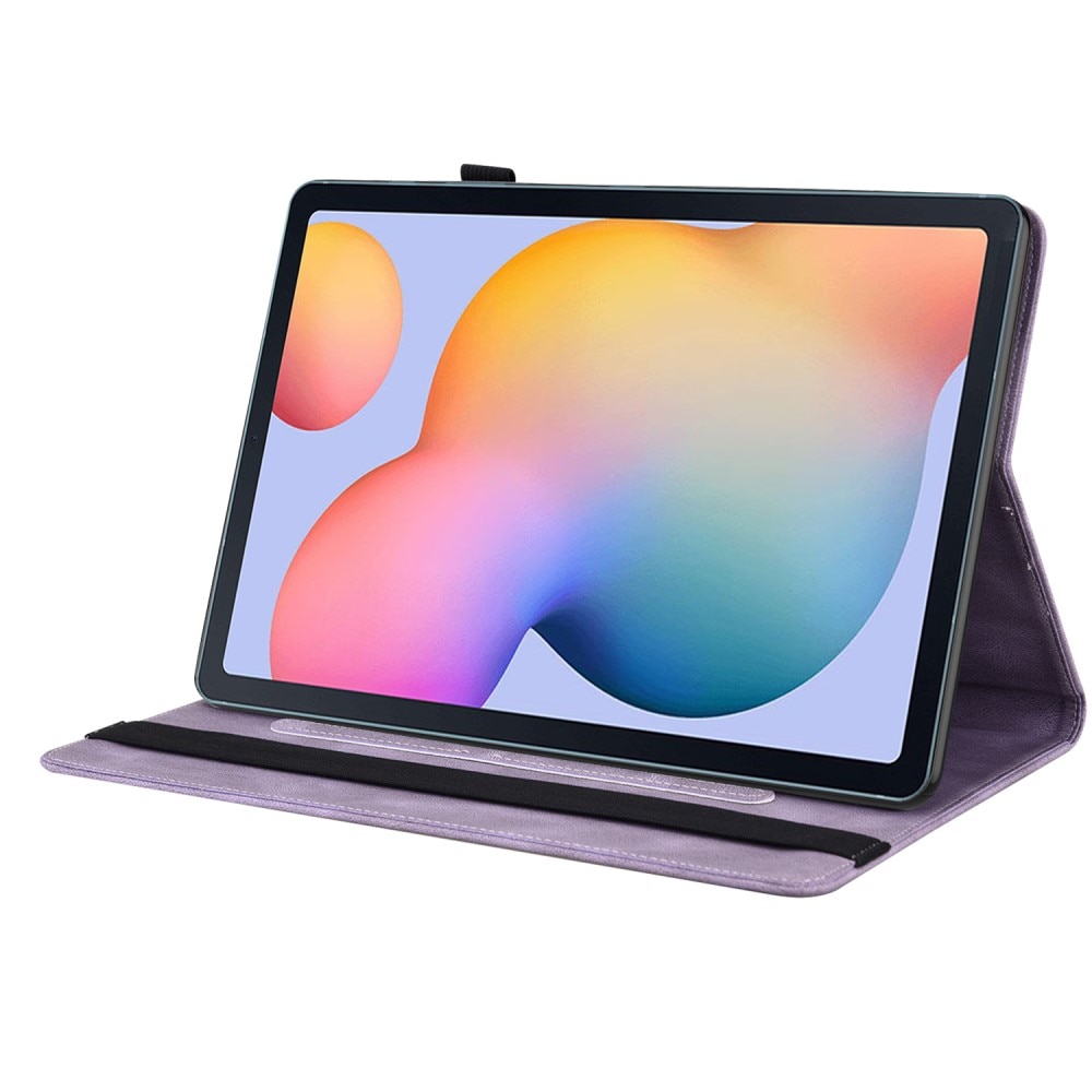 Étui en cuir avec papillons Samsung Galaxy Tab S6 Lite Violet