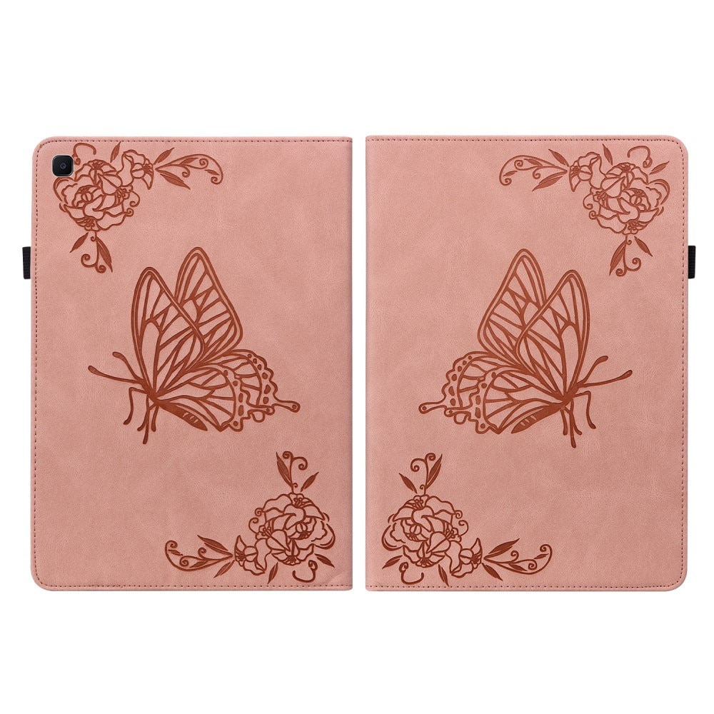 Étui en cuir avec papillons Samsung Galaxy Tab S6 Lite 10.4, rose