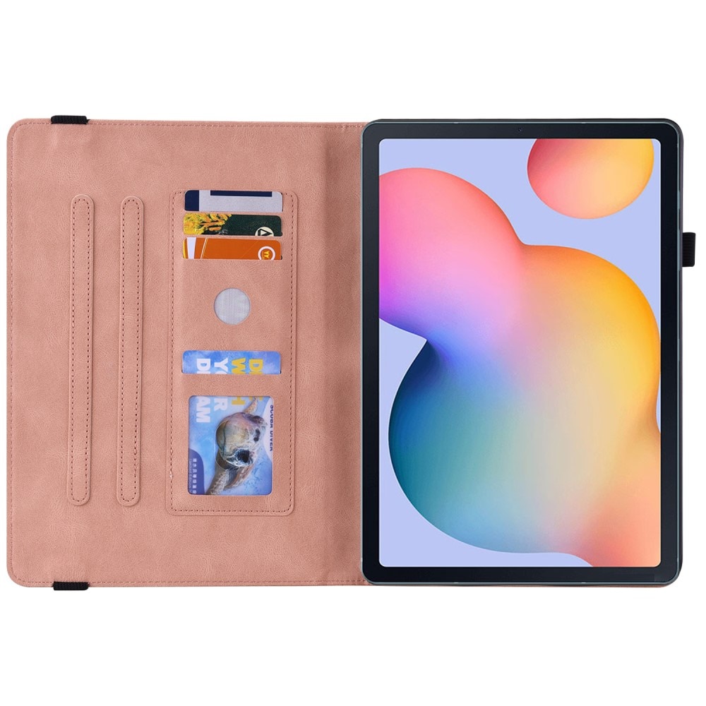 Étui en cuir avec papillons Samsung Galaxy Tab S6 Lite Rose