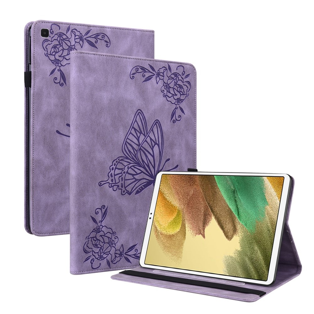 Étui en cuir avec papillons Samsung Galaxy Tab A7 Lite, violet