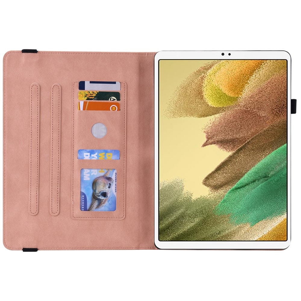 Étui en cuir avec papillons Samsung Galaxy Tab A7 Lite, rose