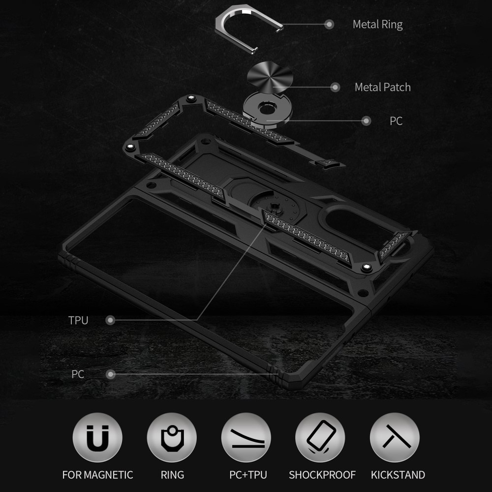 Coque hybride Tech Ring Samsung Galaxy Z Fold 3, noir