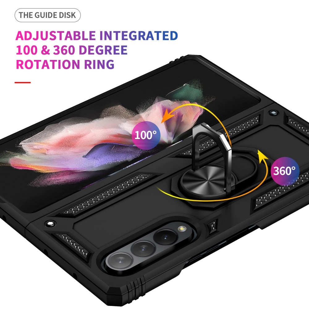 Coque hybride Tech Ring Samsung Galaxy Z Fold 3, noir